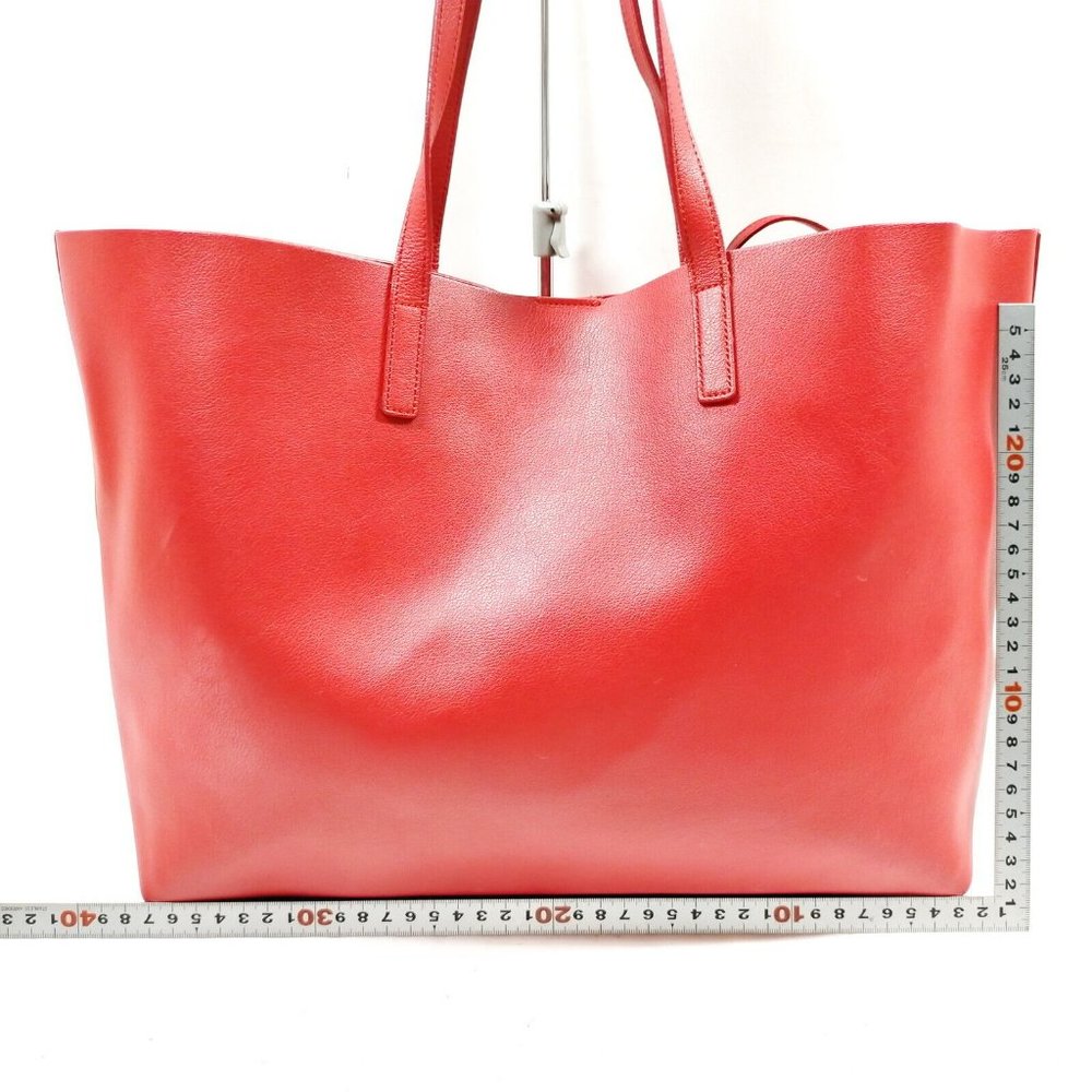 Auth Yves Saint Laurent Tote Bag Red Leather #61173Y40 - Picture 2 of 9
